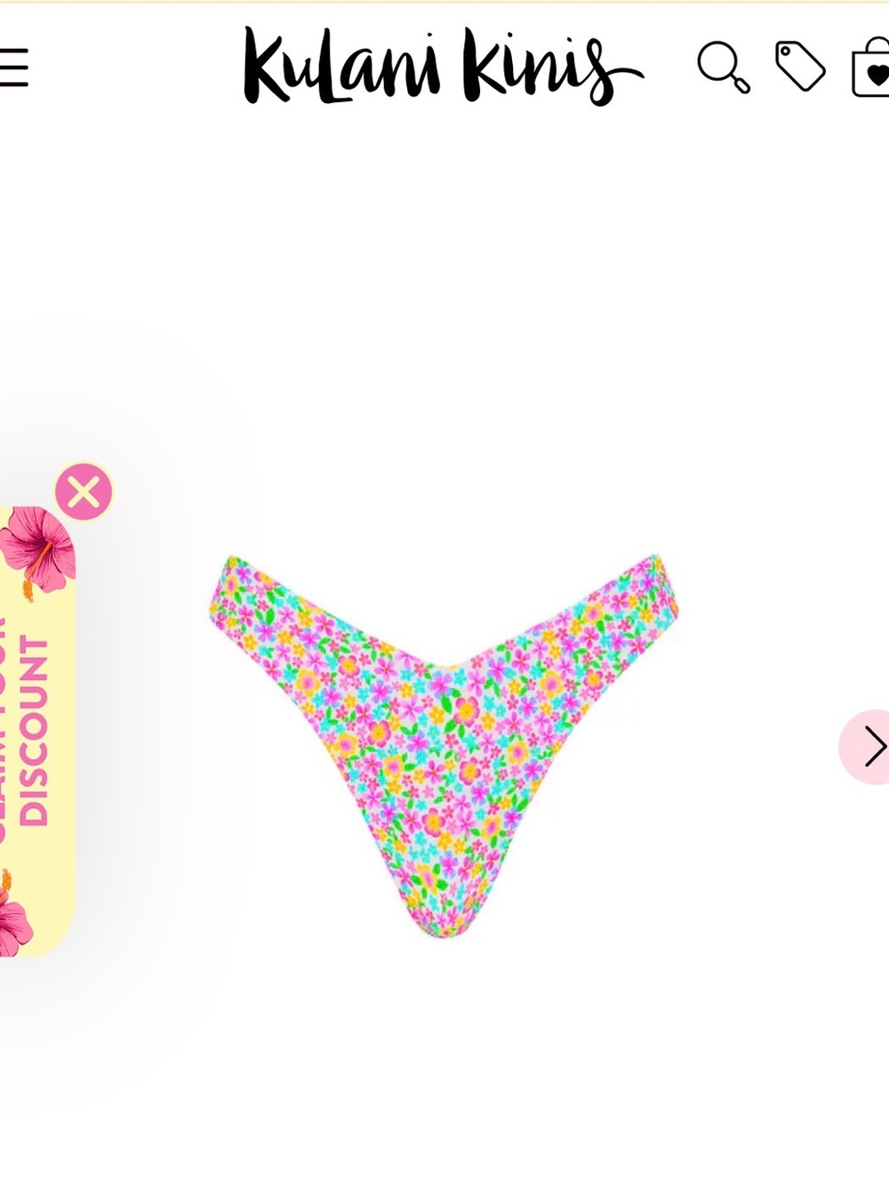 Kulani Kini Floral Triangle Bikini Set - Pink Multi - Picture 3 of 5